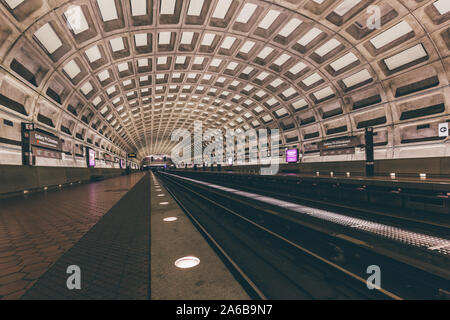 Metro station with huge vault in Washington Stock Photo