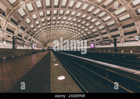 Metro station with huge vault in Washington Stock Photo