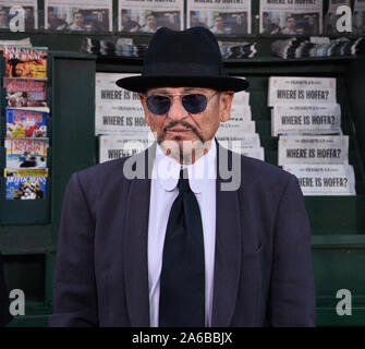 Los Angeles, USA. 25th Oct, 2019. Cast member Joe Pesci attends the premiere of the historical crime thriller 'The Irishman' at the TCL Chinese Theatre in the Hollywood section of Los Angeles on Thursday, October 24, 2019. Storyline: Frank 'The Irishman' Sheeran is a man with a lot on his mind. The former labor union high official and hitman, learned to kill serving in Italy during the Second World War. He now looks back on his life and the hits that defined his mob career, maintaining connections with the Bufalino crime family. Credit: UPI/Alamy Live News Stock Photo