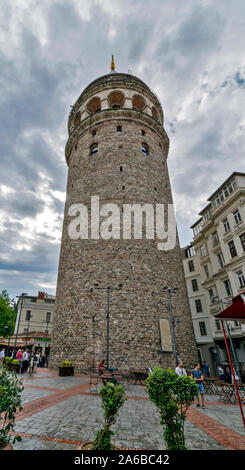 ISTANBUL TURKEY THE GALATA TOWER IN KARAKOY DISTRICT Stock Photo