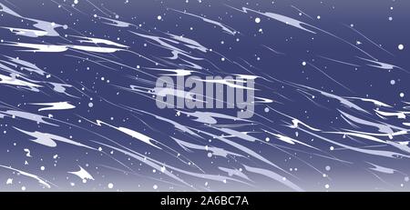 Night blizzard snow vector background. Snowstorm design element Stock Vector