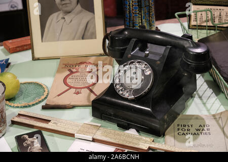 Equipment display as might have been in use in a small engineering office in the second world war. Stock Photo