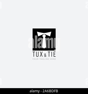 initial T like Tie and with line square letter T logo Stock Vector