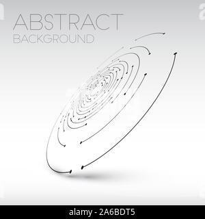 Abstract technical shape - 3D circles with dots and shadow - abstract background Stock Vector