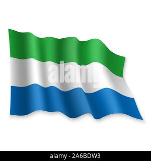 Sierra Leone realistic waving flag vector illustration. National ...