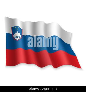 3D Realistic waving Flag of Slovenia on transparent background Stock ...