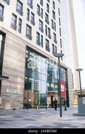 Muji hotel in Shenzhen, one of the flagship store with hotel of Japanese company Muji. Stock Photo