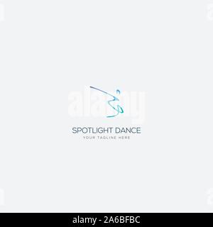 spotlight dance abstract people dance logo designs Stock Vector