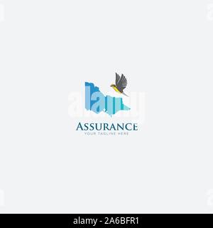 australia assurance with mascot bird logo Stock Vector