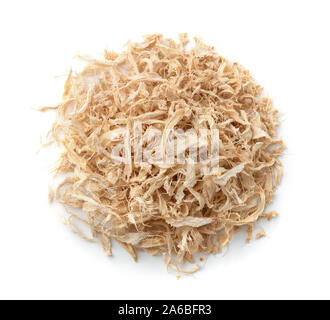 Top view of shredded dried ginger isolated on white Stock Photo