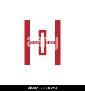 Letter H logo icon design template elements with red color - Vector Stock Vector