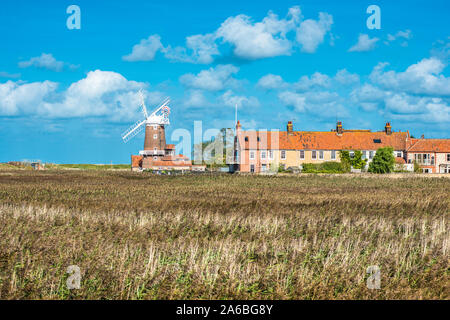 Restored 18th century windmill at Cley next the Sea Norfolk East Anglia England UK GB