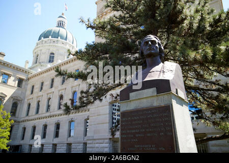 Christopher Columbus bust indiana statehouse state capitol building indianapolis indiana USA Stock Photo
