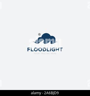 cloud light logo research modern wave Stock Vector