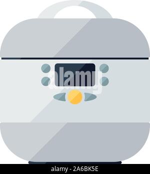 Flat icon of multicooker electric oven Stock Vector