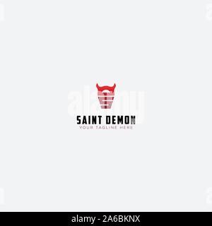 saint demon logo with initial letter S and D Stock Vector