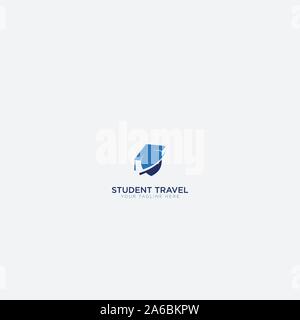 travel academy Student logo design modern Stock Vector