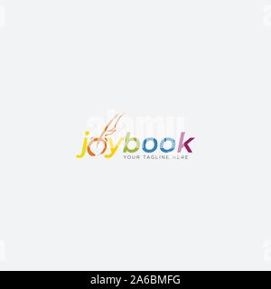 Joy time and pen simple logo designs Stock Vector