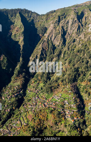 Curral das Freiras (Nuns Valley) from the Eira do Serrado viewpoint, Madeira Stock Photo