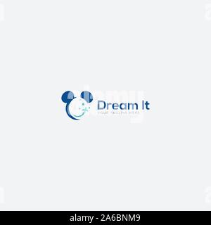 travel logo design with mouse logo Stock Vector