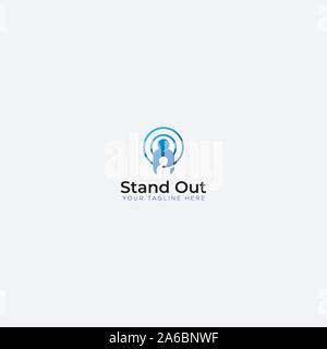 stand out logo designs with podcast two people's Stock Vector