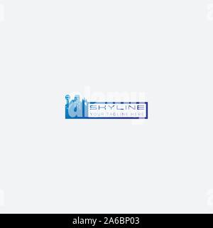 abstract dallas Skyline logo designs in the box Stock Vector