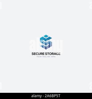 Secure Document Storage logo designs Stock Vector