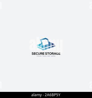 Secure Document Storage logo designs Stock Vector