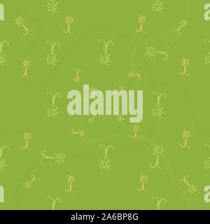 Seamless pattern with bugs and traces Stock Vector