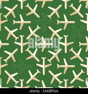 Flat styled seamless pattern with missing planes on the ground Stock Vector