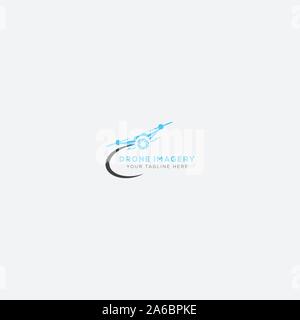 Drone imagery logo design and modern style logo Stock Vector