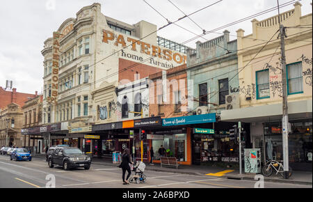 Paterson W H homewares and furniture store converted to retail outlets on Smith St Collingwood Melbourne Victoria Australia. Stock Photo