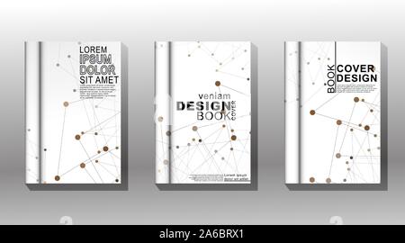Minimalist book cover design with connected circles and lines. vector design Stock Vector