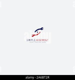 Simple assembly with equipment and like letter S Stock Vector