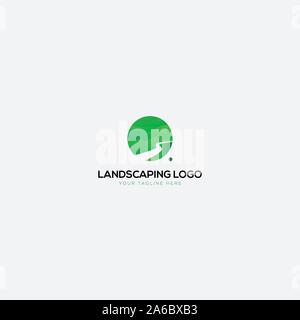 green landscaping natural and abstract logo Stock Vector