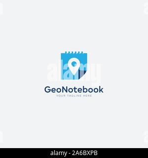 geo notebook logo with blue earth and notes Stock Vector Image & Art ...