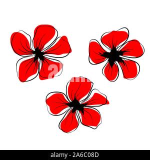 Vector poppy. Illustration isolated. Romantic botanical wallpaper. Poppies, great design for any purposes. Abstract pattern. Spring blossom background Stock Vector