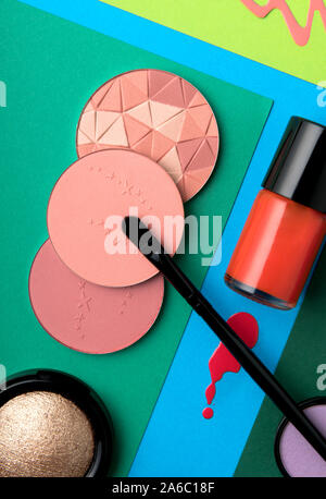 still life featuring make up and beauty products Stock Photo