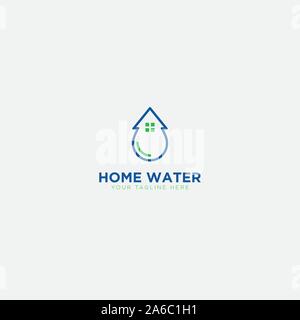 Home Water logo design and modern home logo Stock Vector