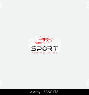 the sport car logo design  stars logo Stock Vector