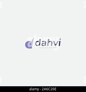 minimalist logo with initial letter D simple Stock Vector