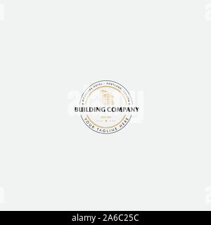 Building apartment company logo classy logo badge Stock Vector