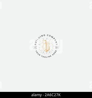Building apartment company logo classy logo badge Stock Vector