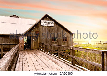 Historical wooden building in the Britannia Heritage 