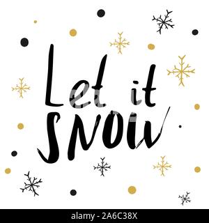 Christmas card or poster template with hand lettering. Stock Vector
