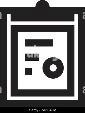 Icon clipboard checklist or document with checkmark with text in flat style Stock Vector