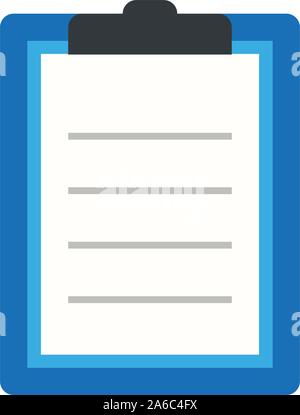Icon clipboard checklist or document with checkmark with text in flat style Stock Vector