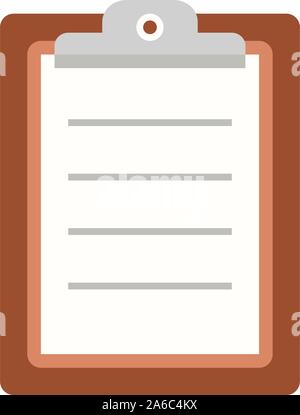 Icon clipboard checklist or document with checkmark with text in flat style Stock Vector