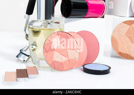 still life with beauty and makeup products Stock Photo
