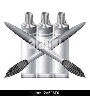 Grey Paint Icon Isolated on White Background. Symbol of Painter Stock Vector